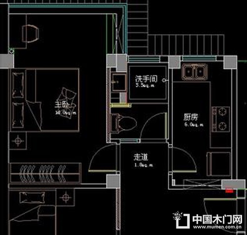 廚房門對著衛生間門