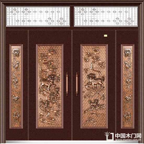 今龍頭門業-雙獅鎮宅四開子母門