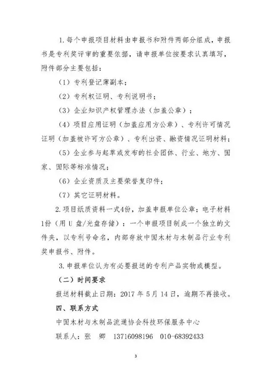 中國木材與木制品行業(yè)專利獎