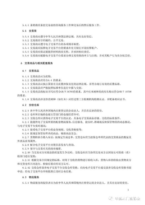 木材與木制品電子交易規范