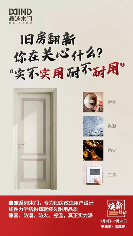 舊房換新，鑫迪木門推出的鑫寵系列是首選！