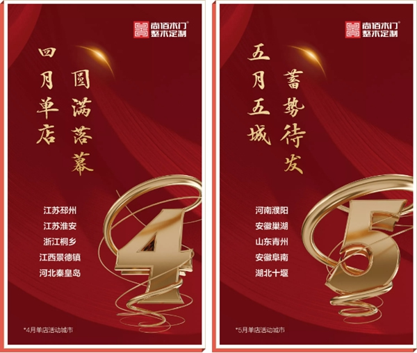 尚佰木門·整木定制4月單店活動項目圓滿落幕，5月再續輝煌！