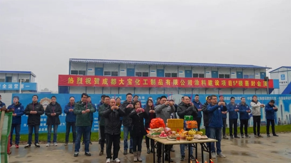 大寶漆成都化工綜合樓喜封金頂，開啟發展新篇章！
