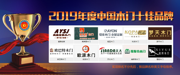 十佳木門品牌有哪些?“2019中國木門十佳品牌”排行榜