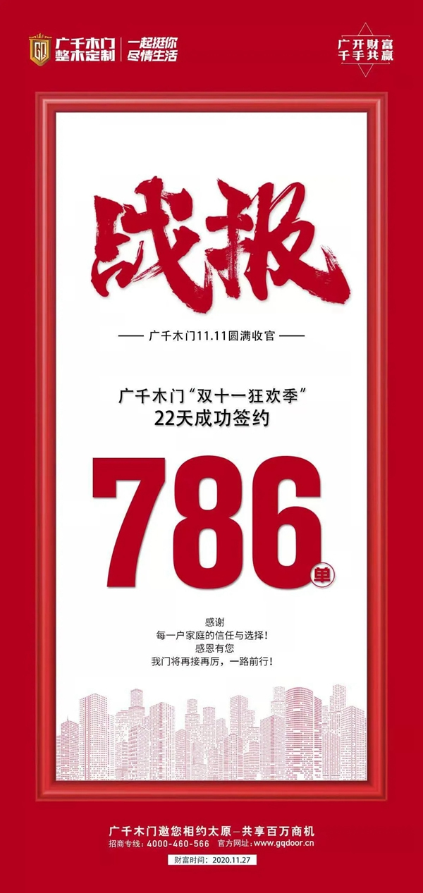 廣千木門整木定制：聚焦11月 滿載榮光