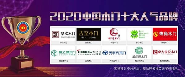 2020年度中國木門十大人氣品牌