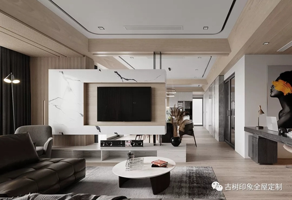 古樹印象全屋定制： 電視背景墻讓全屋簡潔又實(shí)用