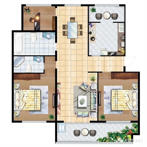 大自然木門·全屋定制：140㎡現代簡約兩房，大自然梵客系列令人叫絕！