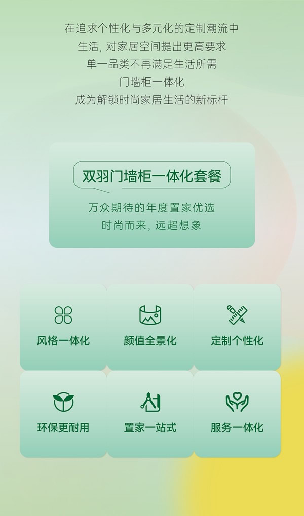 雙羽門墻柜一體化套餐 三大風格隨心選！
