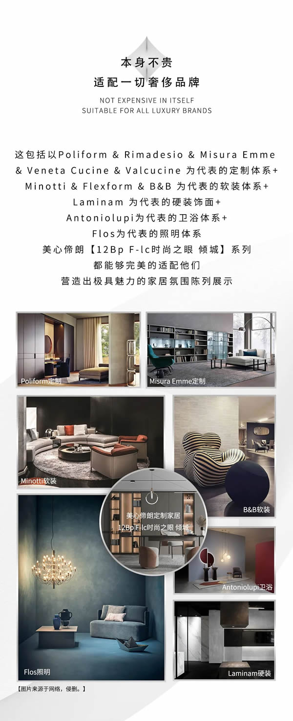 美心偙朗定制家居 | 【12Bp F-lc時尚之眼 傾城】系列，本身不貴，適配一切奢侈品牌！