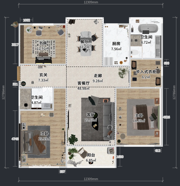 驪住全屋定制|171m2現(xiàn)代簡約風，每一個空間都美的自然！