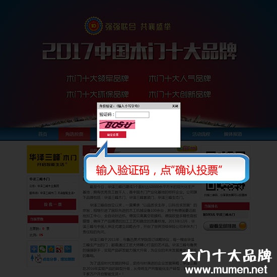2017中國木門十大品牌網絡投票方式