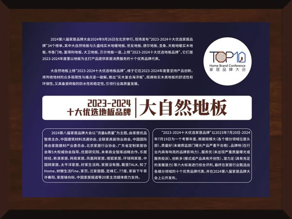 榮譽(yù)+2 | 大自然家居、木香居獲2023-2024家居十大優(yōu)選品牌！