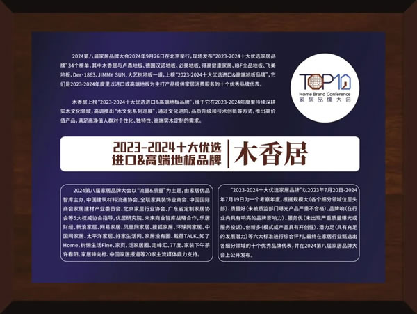 榮譽(yù)+2 | 大自然家居、木香居獲2023-2024家居十大優(yōu)選品牌！
